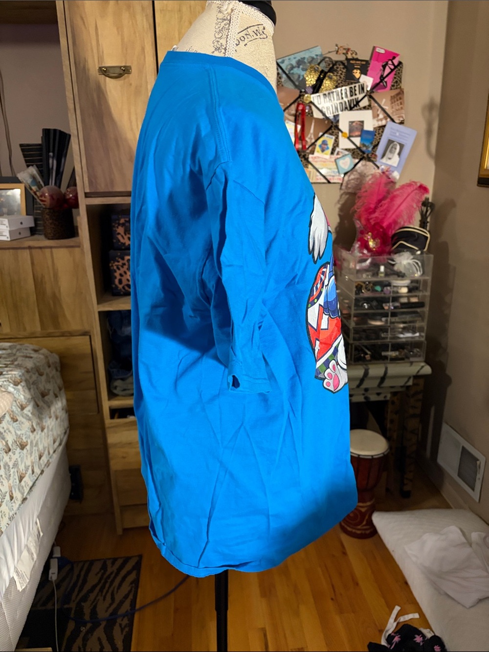 Easter Bunny Gamer Graphic Tee - Blue - XL - Picture 2 of 5